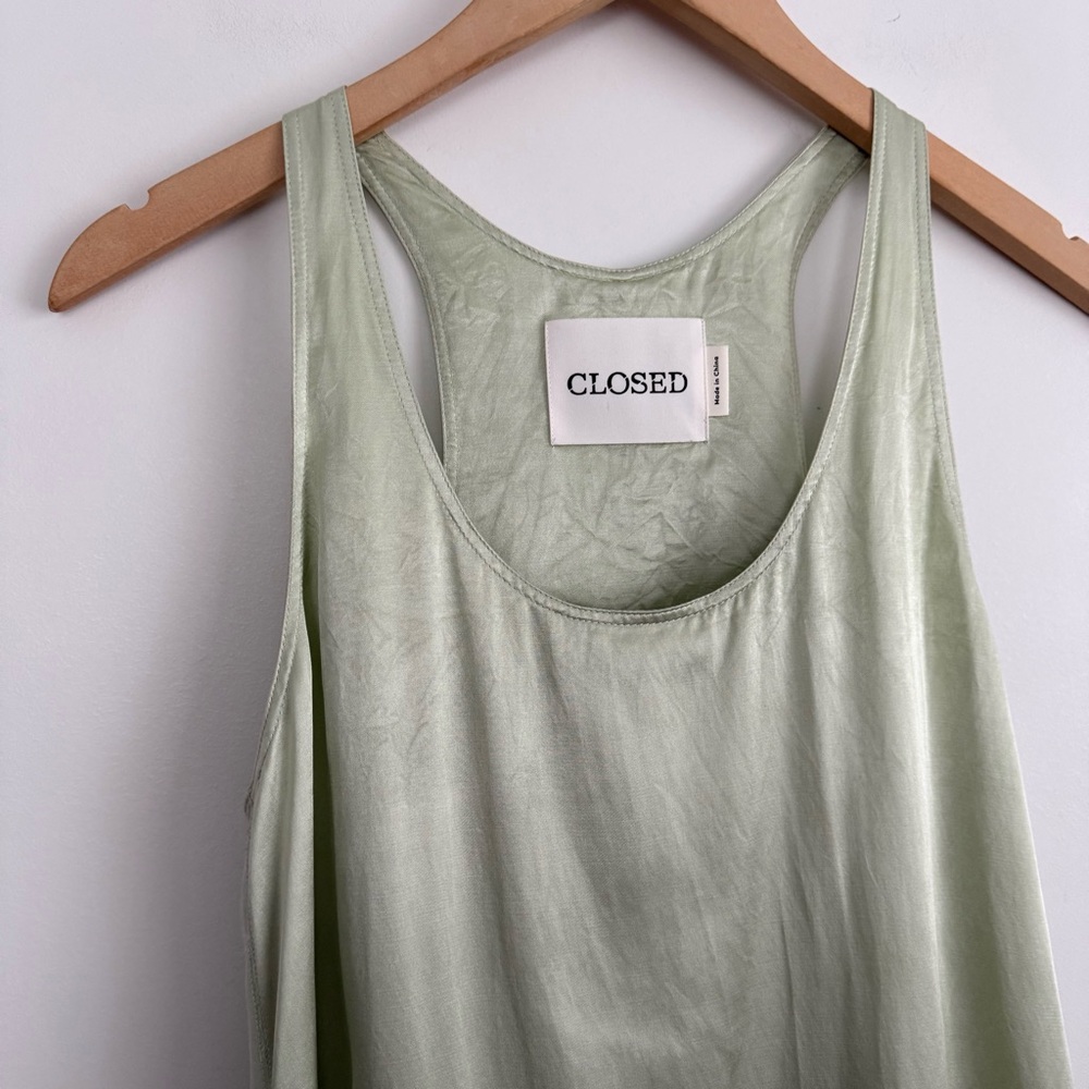 Closed Sleeveless Satin Maxi Dress in Limonada - Picture 6 of 13